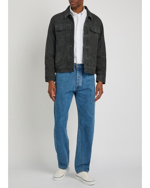 Officine Generale Black Liam Suede Jacket for men