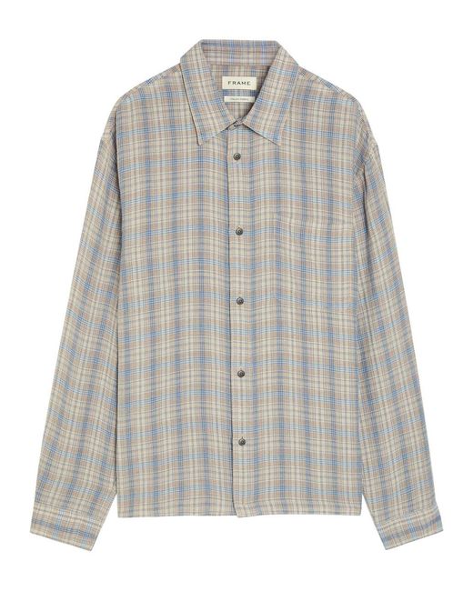 FRAME Gray Plaid Woven Shirt for men