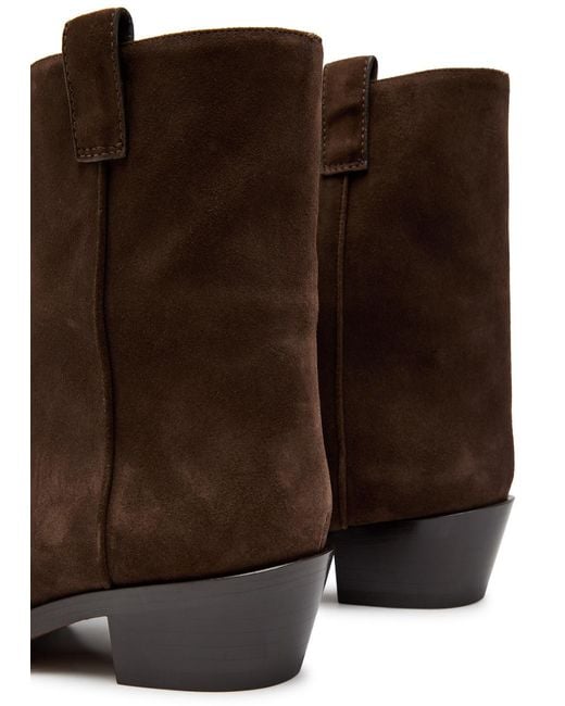 Khaite Brown Clive 35 Suede Ankle Boots