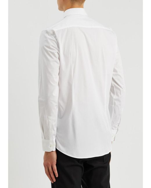 Boss White Stretch-Cotton Shirt for men