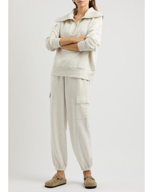 Varley White The Cargo Pant Stretch-Jersey Sweatpants