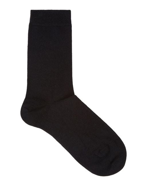 Falke Black Soft Merino Wool-Blend Socks