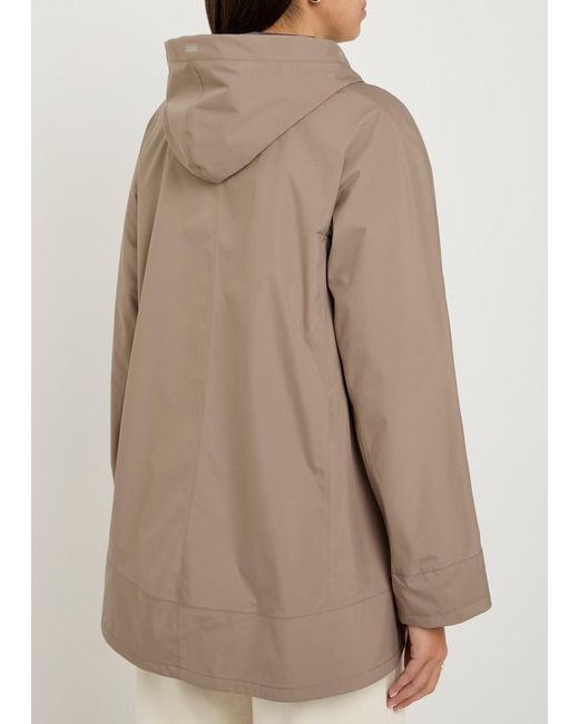 Herno Brown Hooded Brushed Shell Jacket