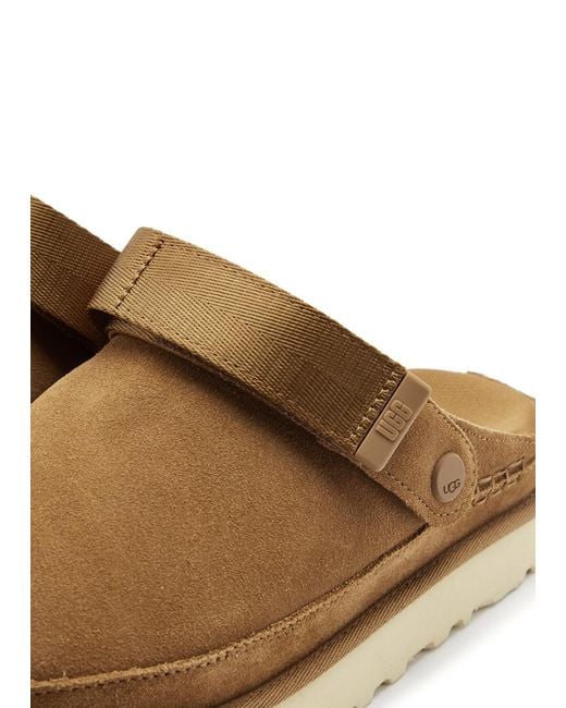 Ugg Brown Goldenstar Clog Suede Sliders