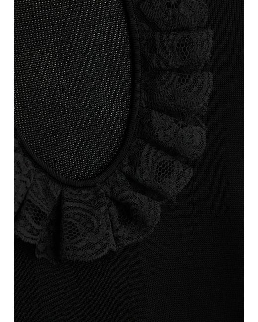 Self-Portrait Black X Christopher Kane Cut-Out Fine-Knit Bodysuit