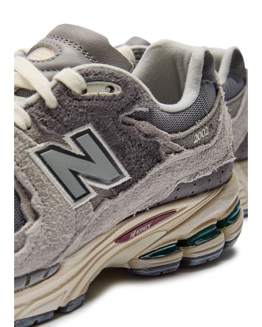 New Balance White 2002R Panelled Brushed Suede And Mesh-Knit Sneakers