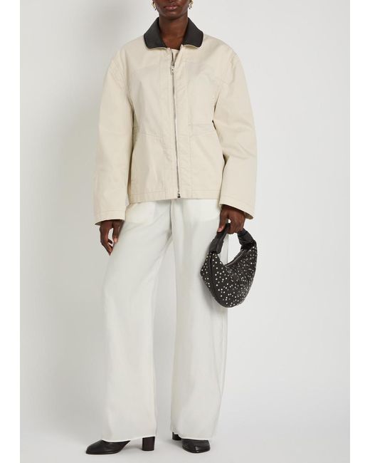 Lemaire Natural Leather Collar Cotton Jacket