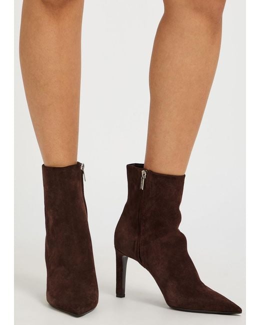 Jimmy Choo Brown Frankie 85 Suede Ankle Boots