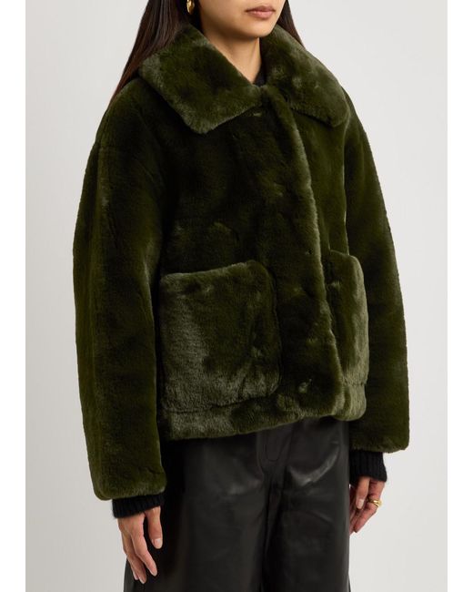 Jakke Green Faux Fur Coat Jacket