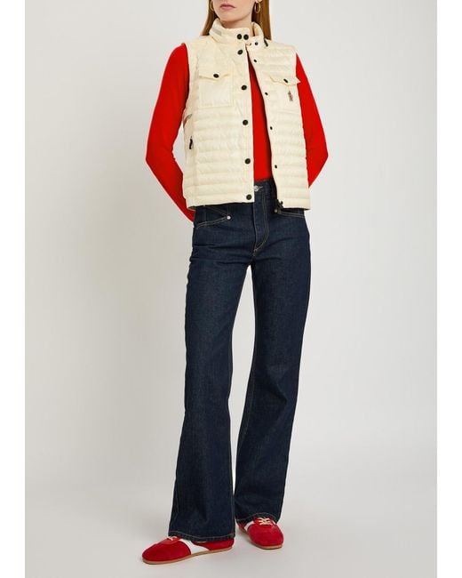 Moncler Red Ribbed Knit Top