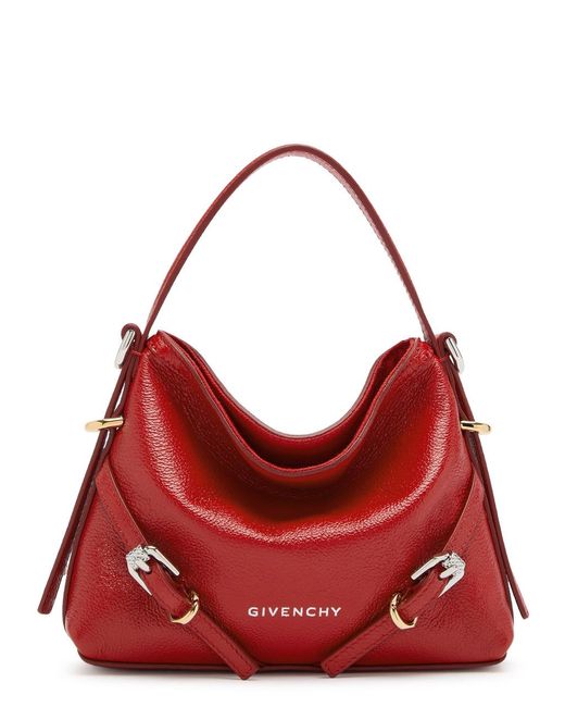 Givenchy Red Voyou Nano Grained-Leather Top Handle Bag