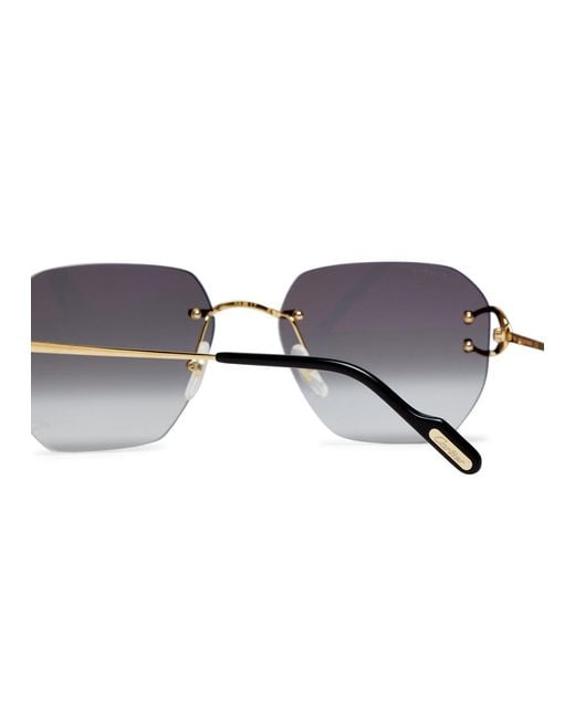 Cartier Metallic Rimless Square-frame Sunglasses