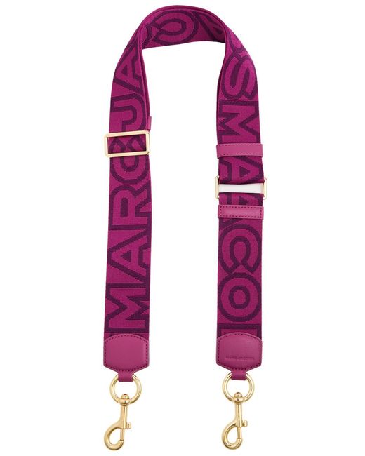 Marc Jacobs Purple Logo-jacquard Canvas Bag Strap
