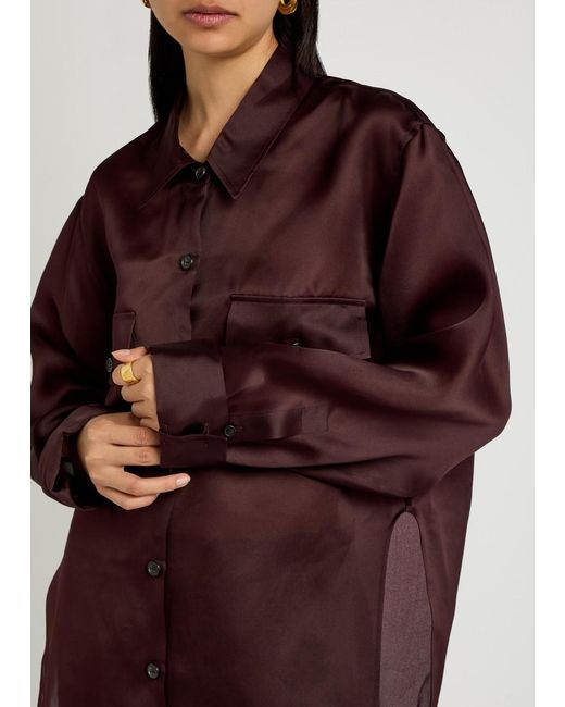 Khaite Purple Matteo Silk-Organza Shirt