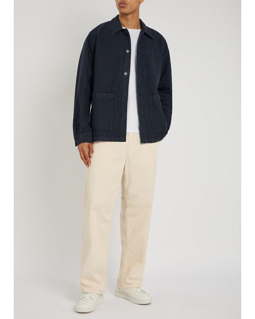 Norse Projects Blue Julian Cotton-Blend Overshirt Jacket for men