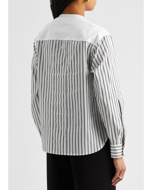3.1 Phillip Lim White Striped Panelled Cotton Sweatshirt