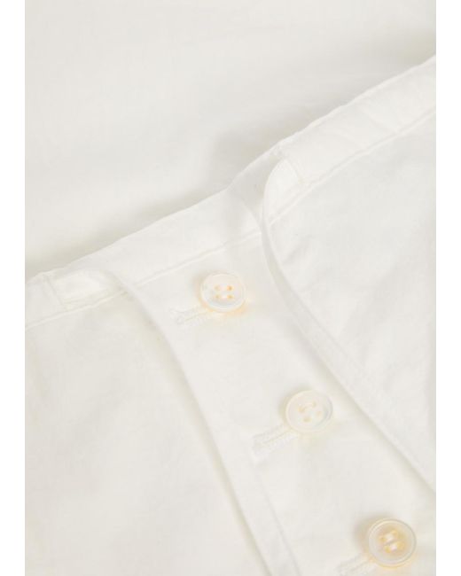 Studio Nicholson White Drawstring Straight-Leg Cotton Trousers