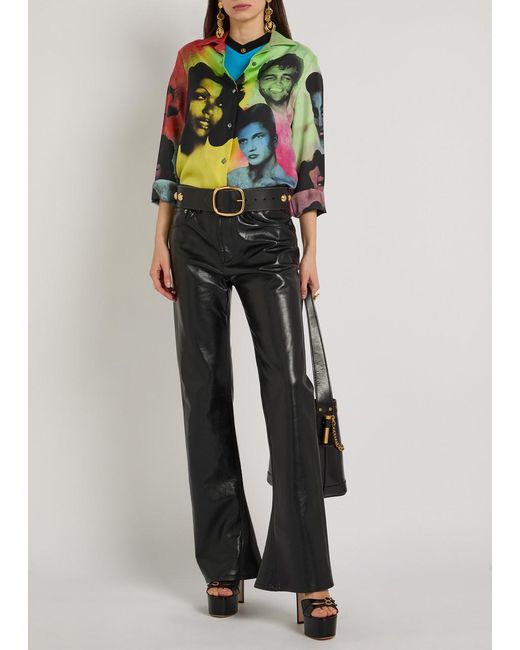 Versace Multicolor Printed Silk-Twill Shirt