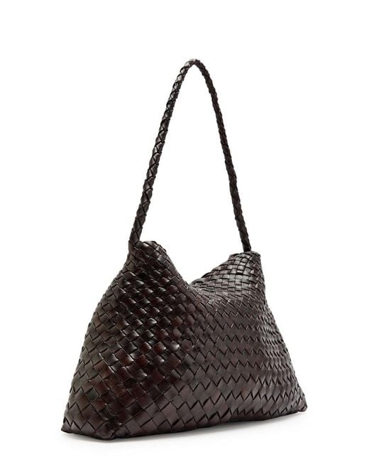 Dragon Diffusion Black Santa Maria Woven Leather Shoulder Bag
