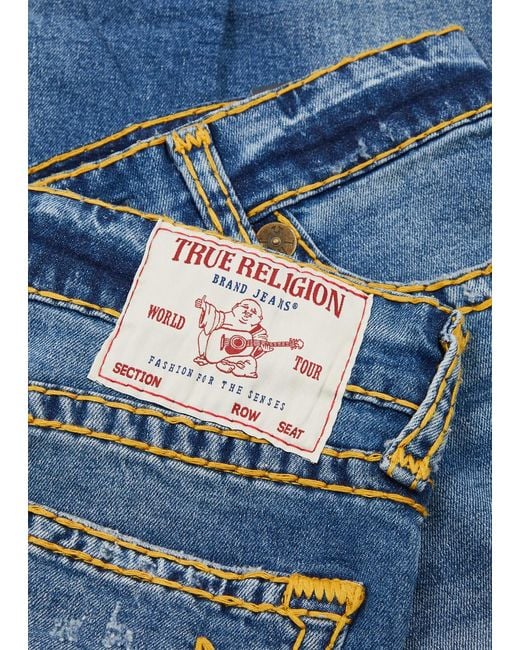 True Religion Blue Rocco Stitch Skinny Jeans for men