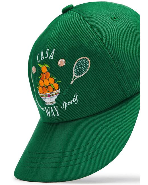 Casablancabrand Green Casaway Embroidered Cotton Cap for men