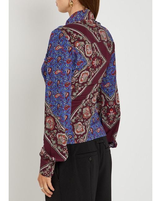 Rabanne Blue Printed Stretch-Jersey Shirt