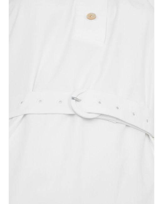 Palmer//Harding White Tender Cotton-Poplin Mini Dress
