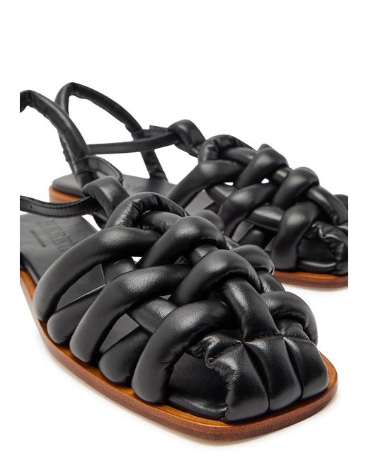 Hereu Black Cabersa Quilted Leather Sandals