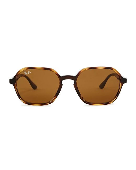 Ray-Ban Brown Tortoiseshell Hexagon-frame Sunglasses for men