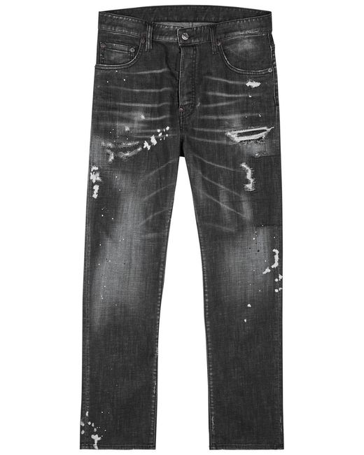 DSquared² Gray Skater Distressed Skinny Jeans for men