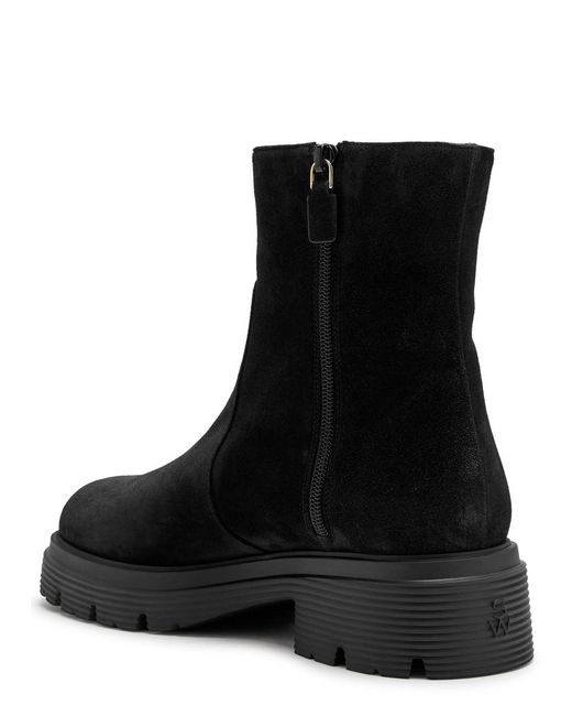 Stuart Weitzman Black Hudson Suede Chelsea Boots