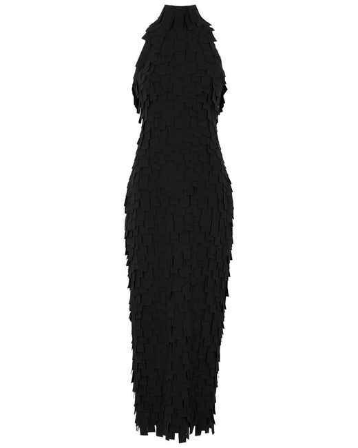 A.W.A.K.E. MODE Black Laser-Cut Maxi Dress