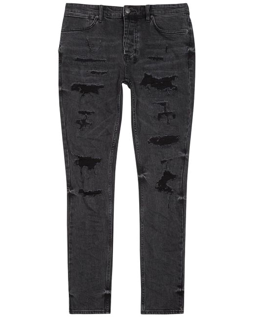 Ksubi Denim Van Winkle Faded Black Distressed Skinny Jeans for Men - Lyst