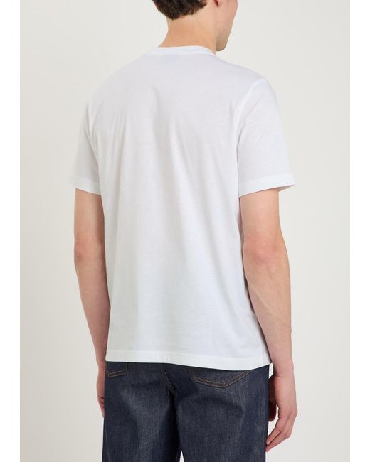 Paul Smith White A Row Printed Cotton T-Shirt for men