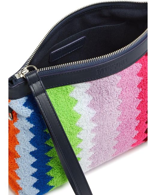 Missoni Red Cecil Zigzag Terry Cosmetics Pouch