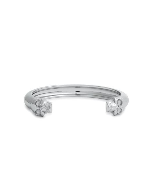 McQueen Metallic Twin Skull Cuff for men