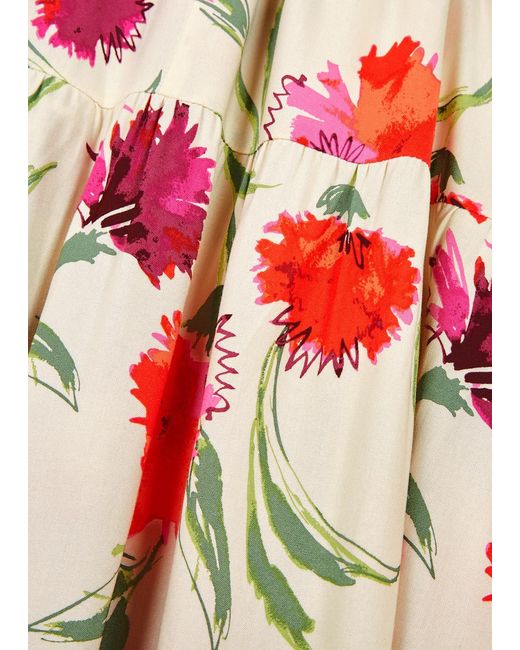 Diane von Furstenberg Red Etta Floral-print Rayon Maxi Dress