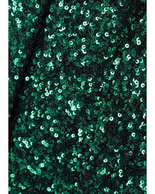 ROTATE BIRGER CHRISTENSEN Green Halterneck Sequin-embellished Gown