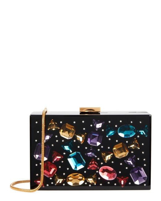Kate Spade Gray Candy Crush Crystal-embellished Acrylic Clutch