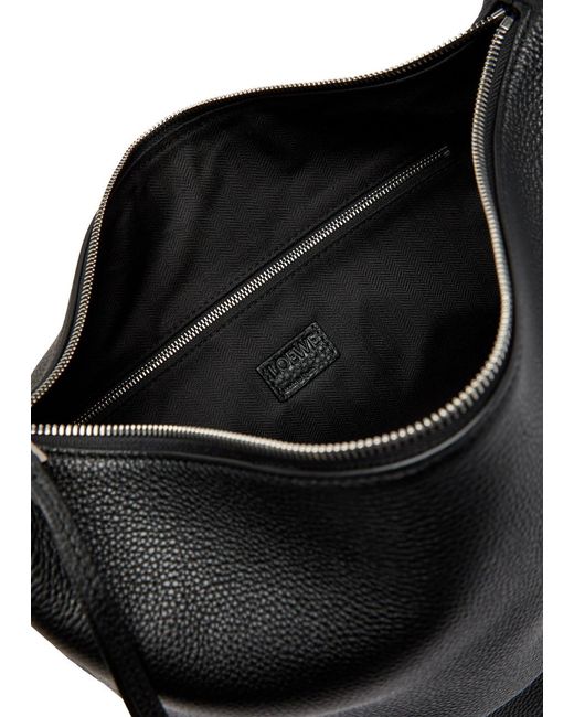 Loewe Black Loop Medium Grained Leather Bucket Bag for men