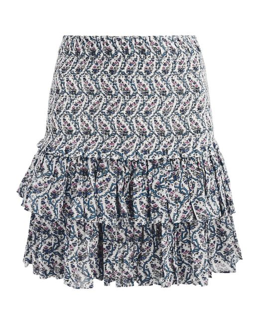 Isabel Marant Gray Naomi Floral-Print Cotton Mini Skirt