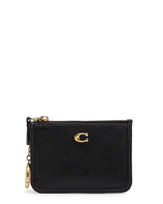 COACH Leather Card Holder in Black Lyst