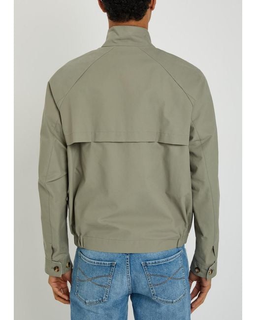 Brunello Cucinelli Green High-Neck Cotton-Blend Jacket for men