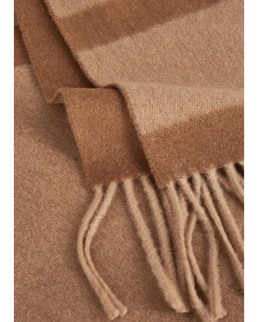 Totême  Brown Totême Logo-monogrammed Wool Scarf