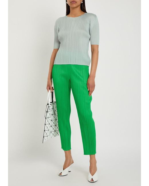 Pleats Please Issey Miyake Gray Pleated Top