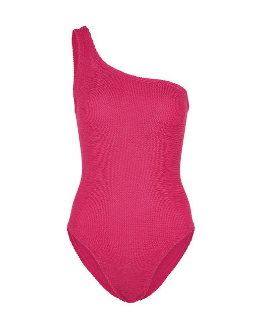 Hunza G Pink Nancy Seersucker Swimsuit