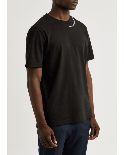 Moncler Black Logo Cotton T-Shirt for men