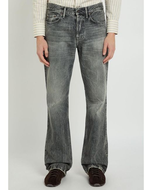 Acne Gray Washed Relaxed Straight-Leg Jeans for men