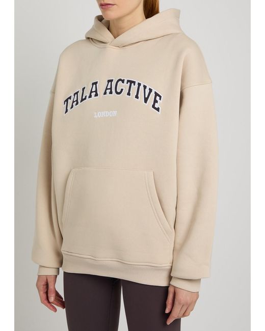 Tala Natural Logo-Embroidered Hooded Cotton-Blend Sweatshirt