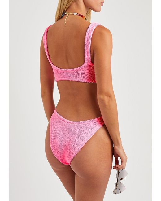 Hunza G Pink Xandra Seersucker Bikini